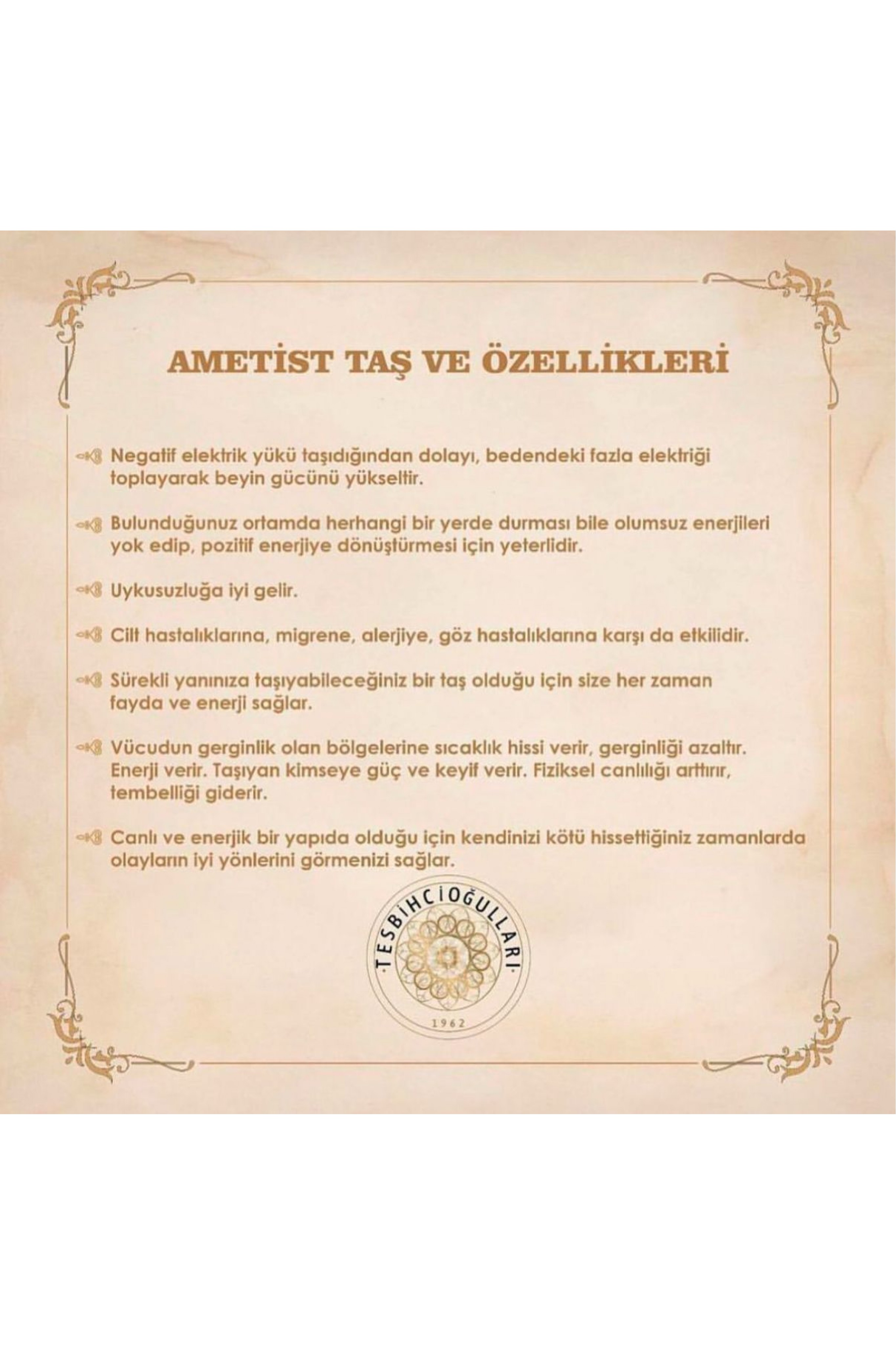 Ametist Doğaltaş Tesbih 