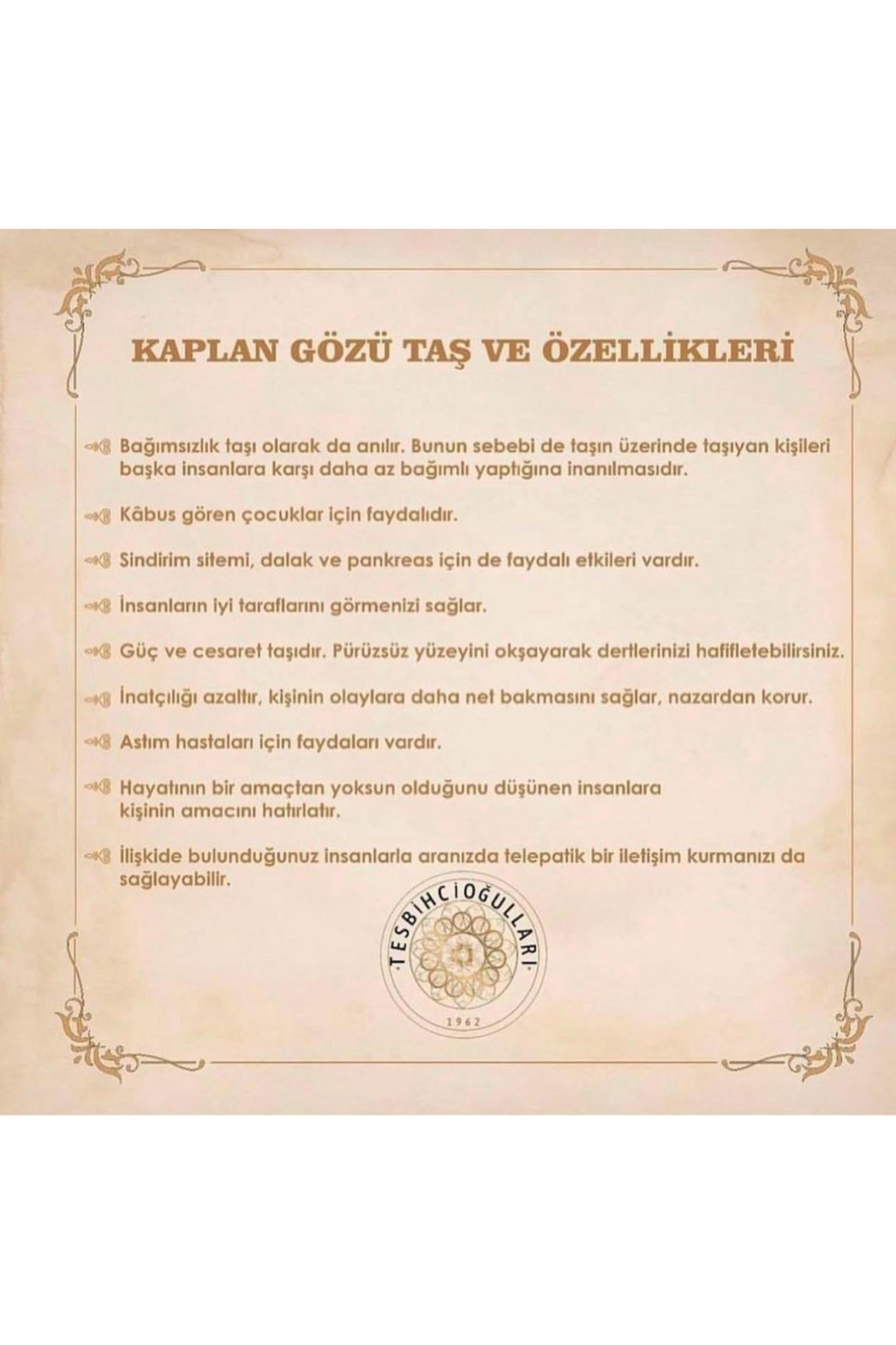 Kaplan Gözü Tesbih Kaplan Gözü Tesbih