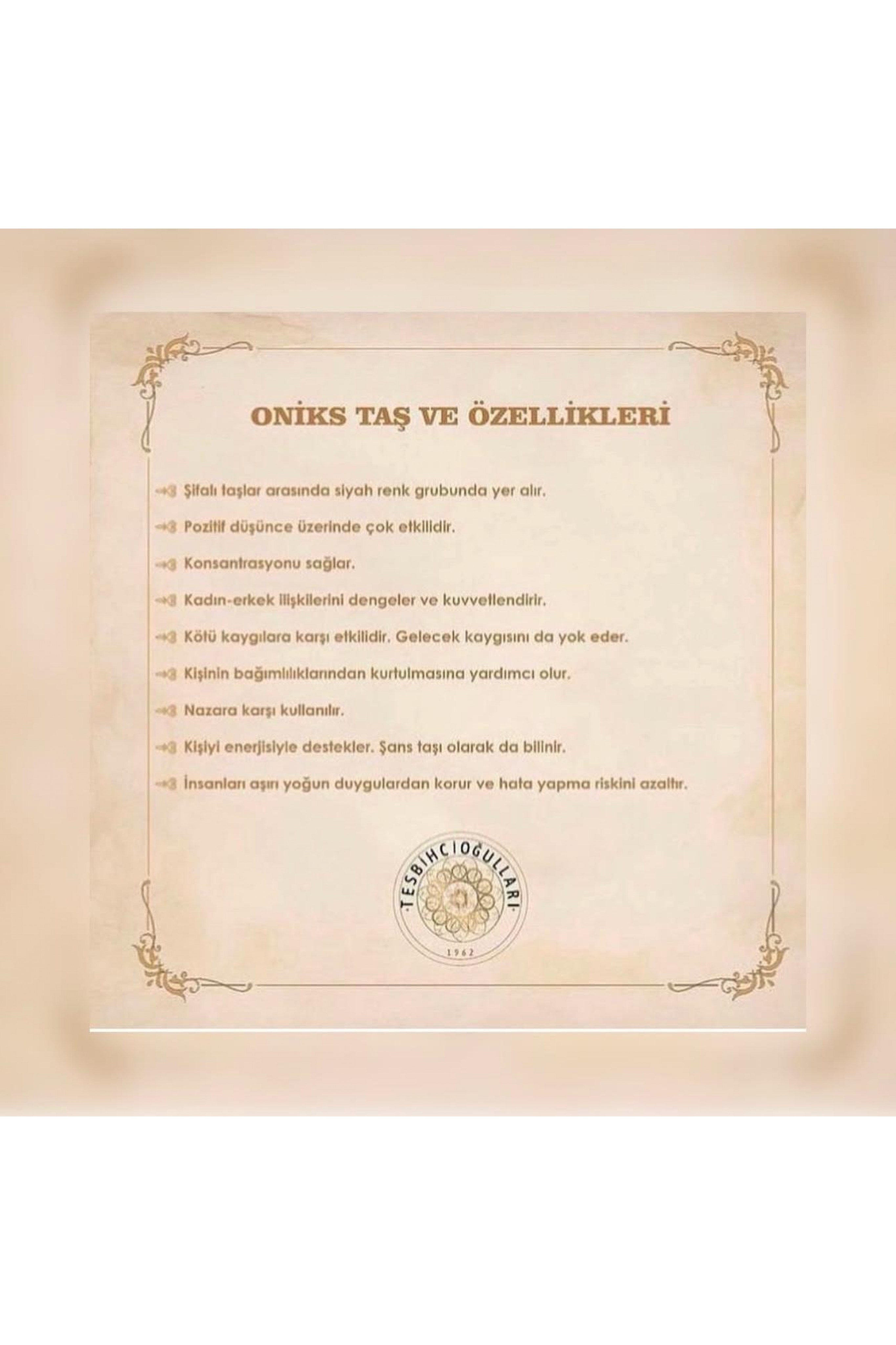 Oniks Doğaltaş Tesbih Oniks Doğaltaş Tesbih