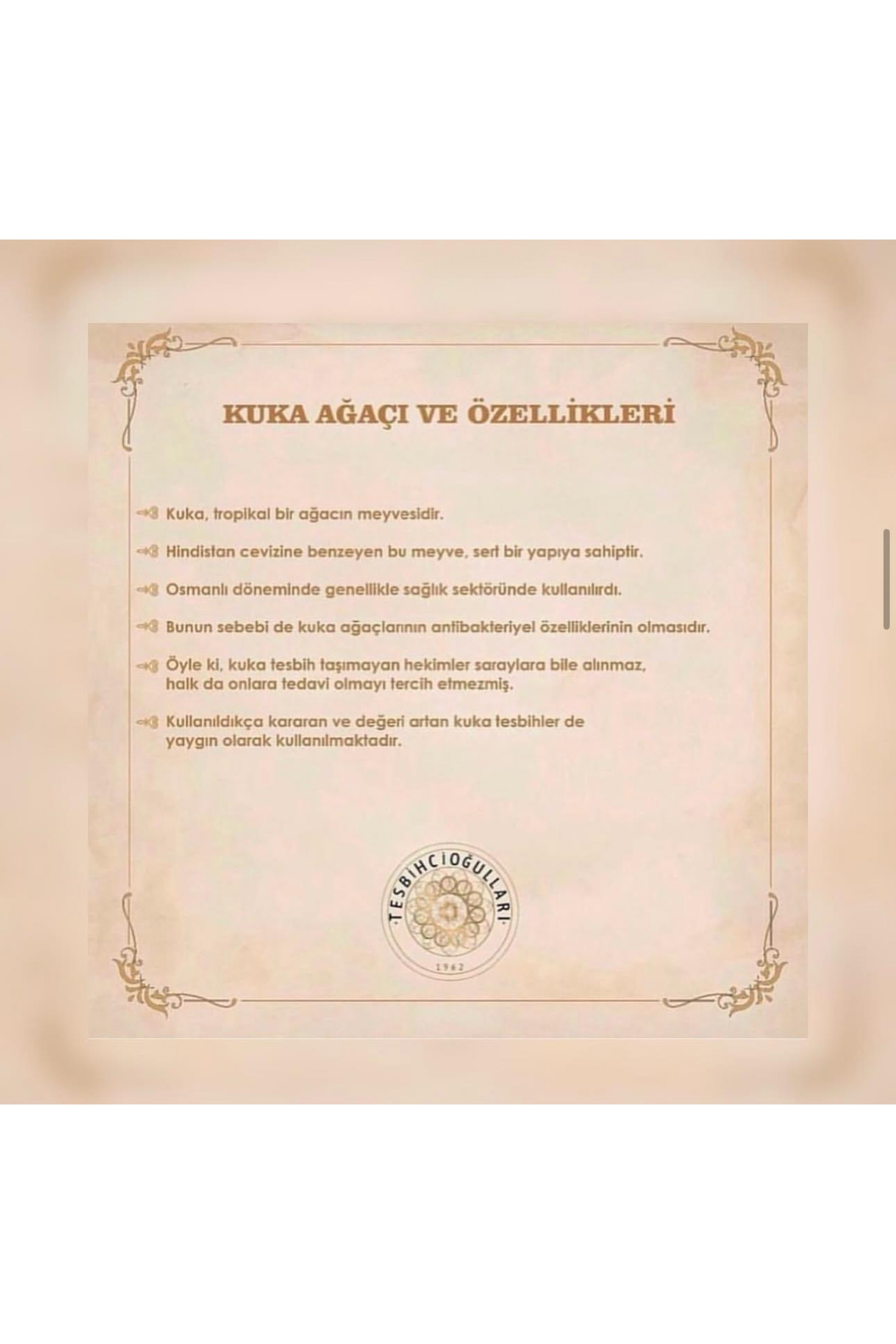 Pirinç İşlemeli Kuka Tesbih Pirinç İşlemeli Kuka Tesbih