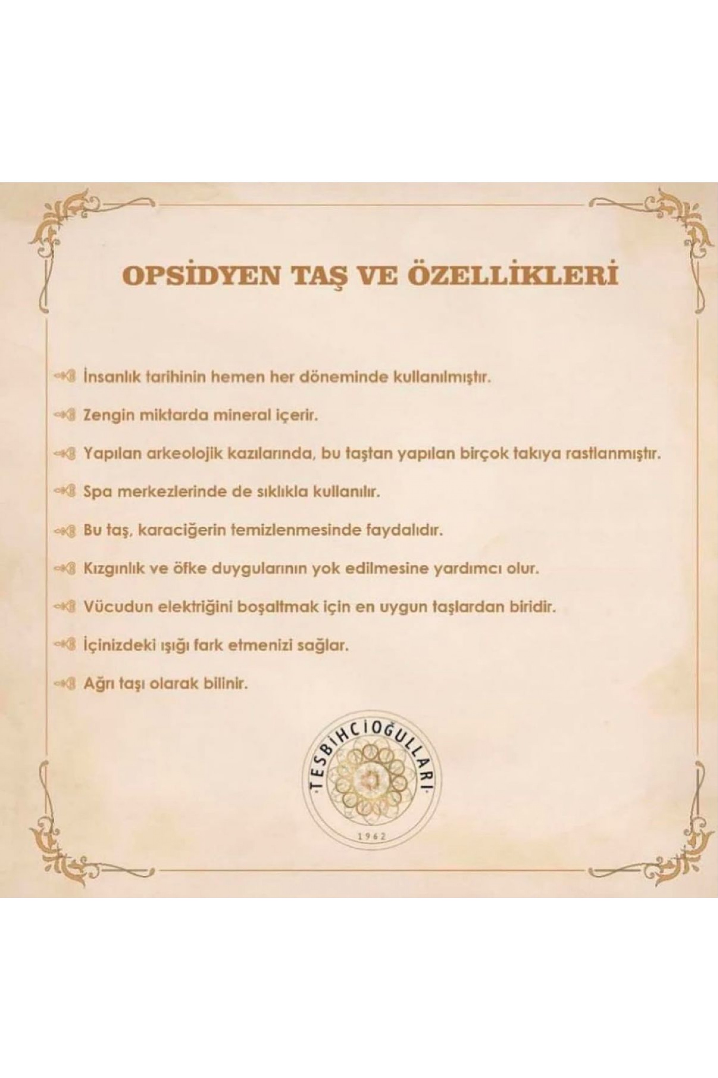 Opsidyen Doğaltaş Tesbih Opsidyen Doğaltaş Tesbih