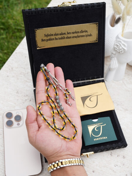 Sürmeli Sıkma Ateş Kehribar Tesbih